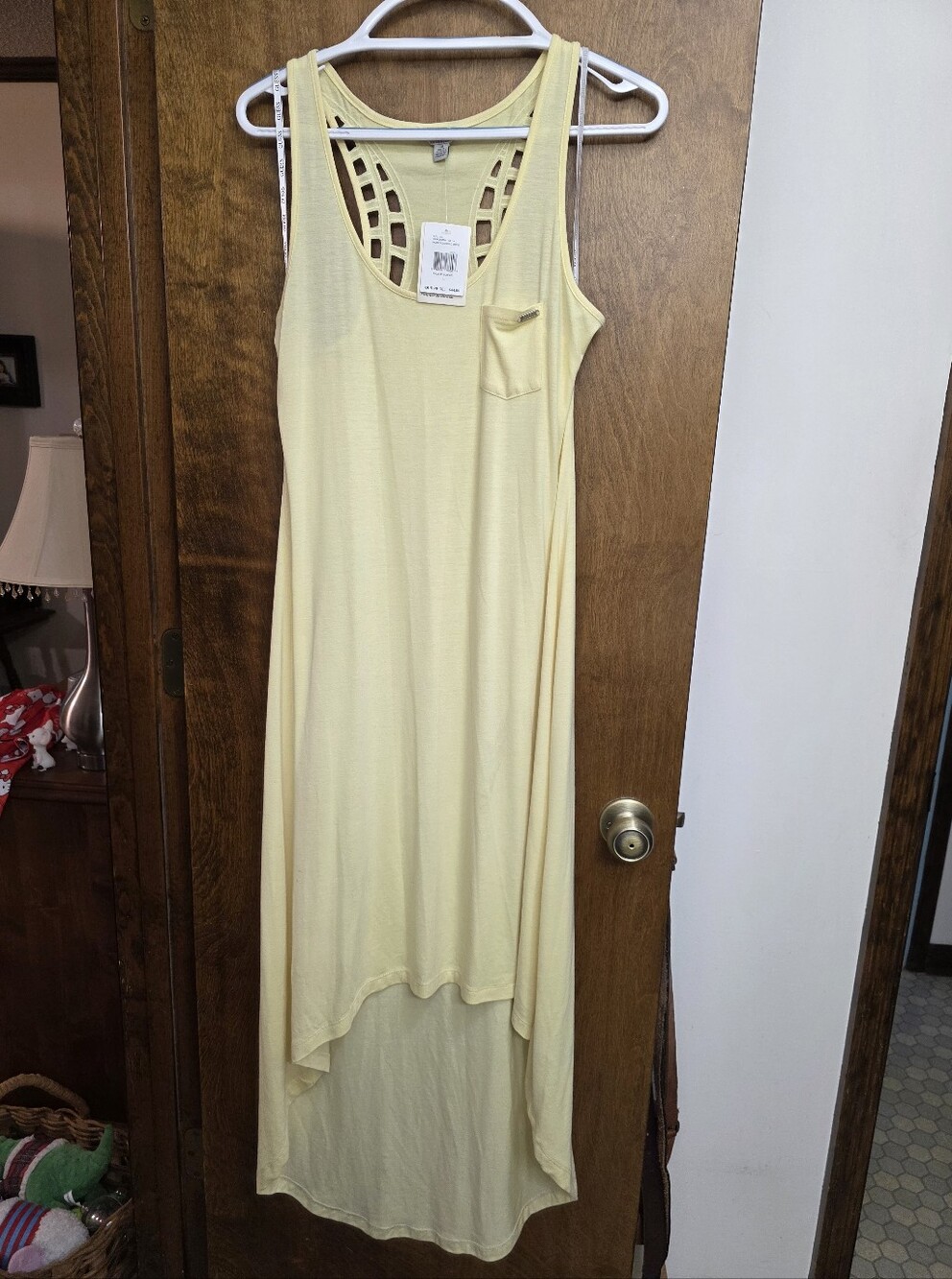 NWT Guess Sleeveless High-Low Tank Dress in Soft Yellow